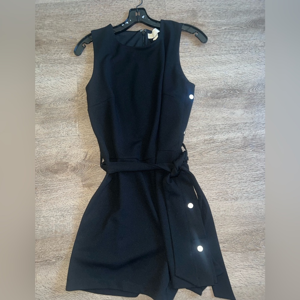 MICHAEL Michael Kors Black Sleeveless Jumpsuit Romper with Side Buttons